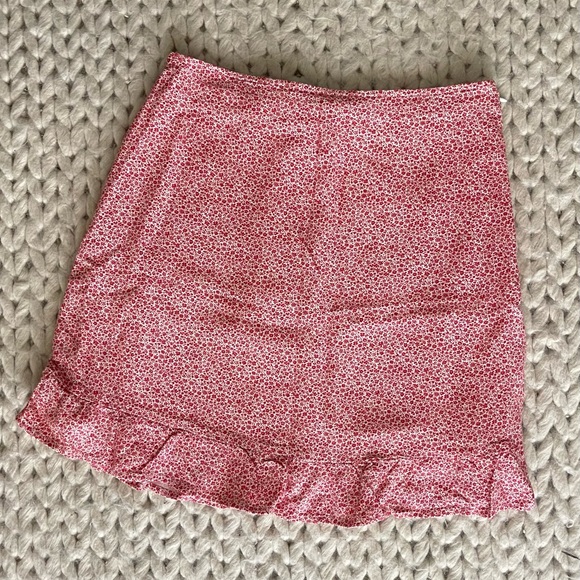Abercrombie & Fitch Red Patterned A-Line Skirt - Picture 1 of 5